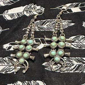 Silver and Turquoise Dangle Earrings